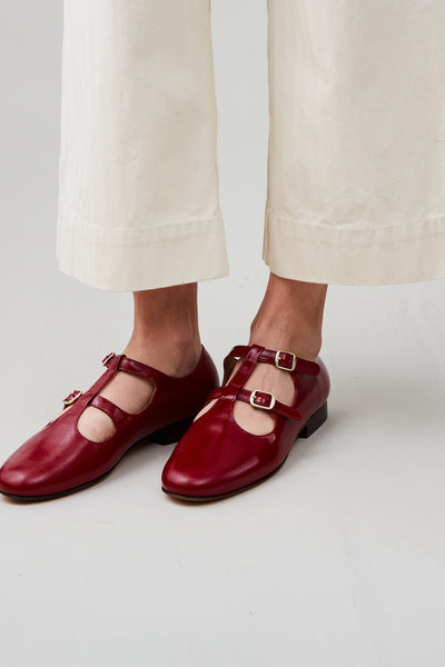 Alfie Flat - Crimson Patent Leather