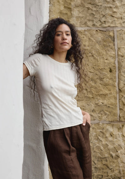 Pointelle Tee - Natural