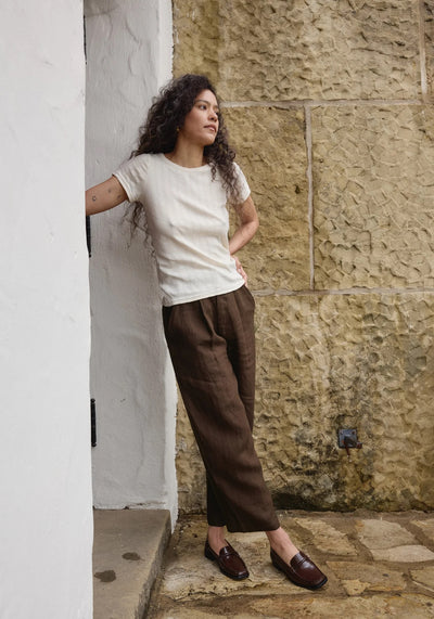 Pointelle Tee - Natural