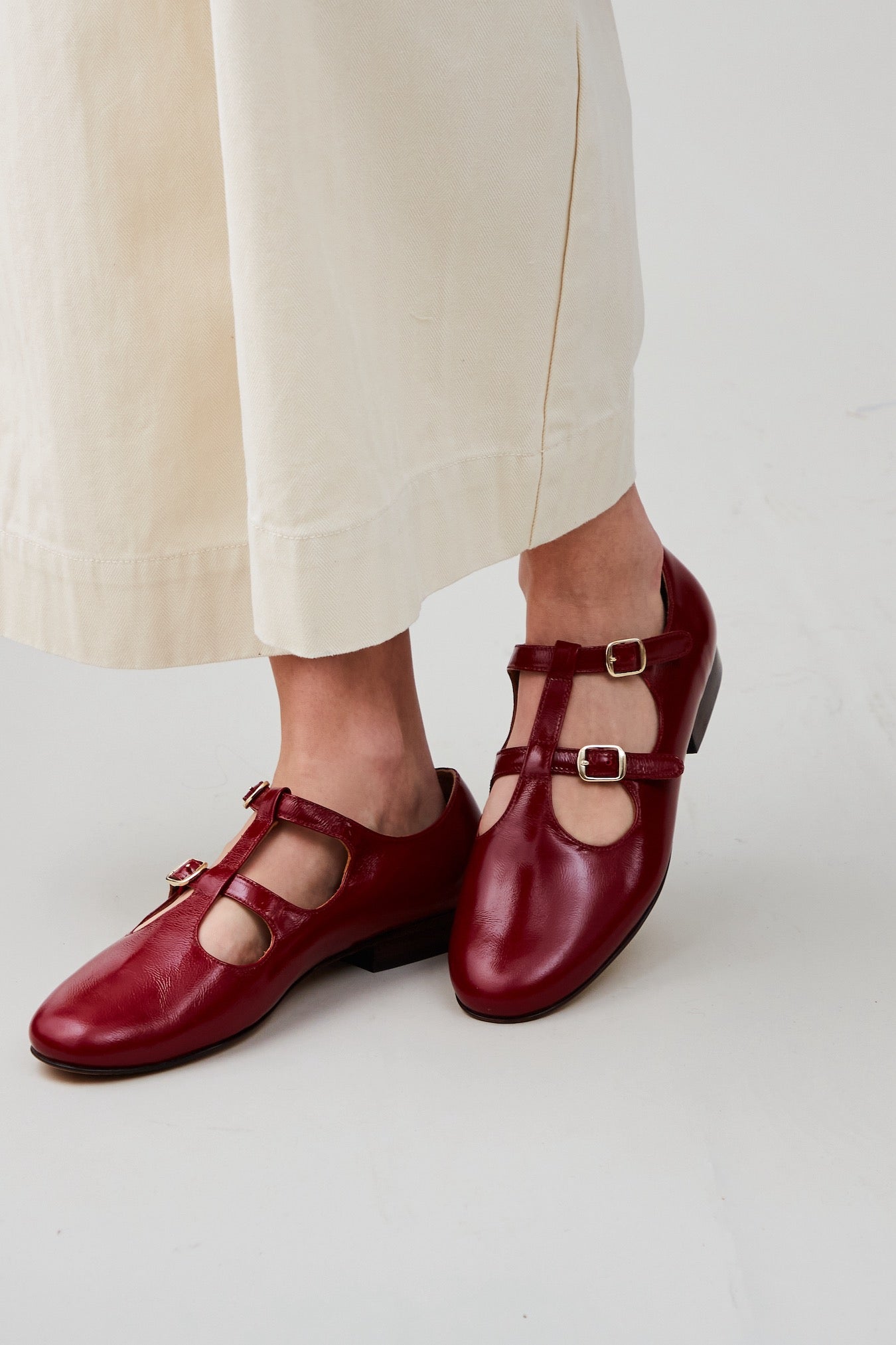 Alfie Flat - Crimson Patent Leather