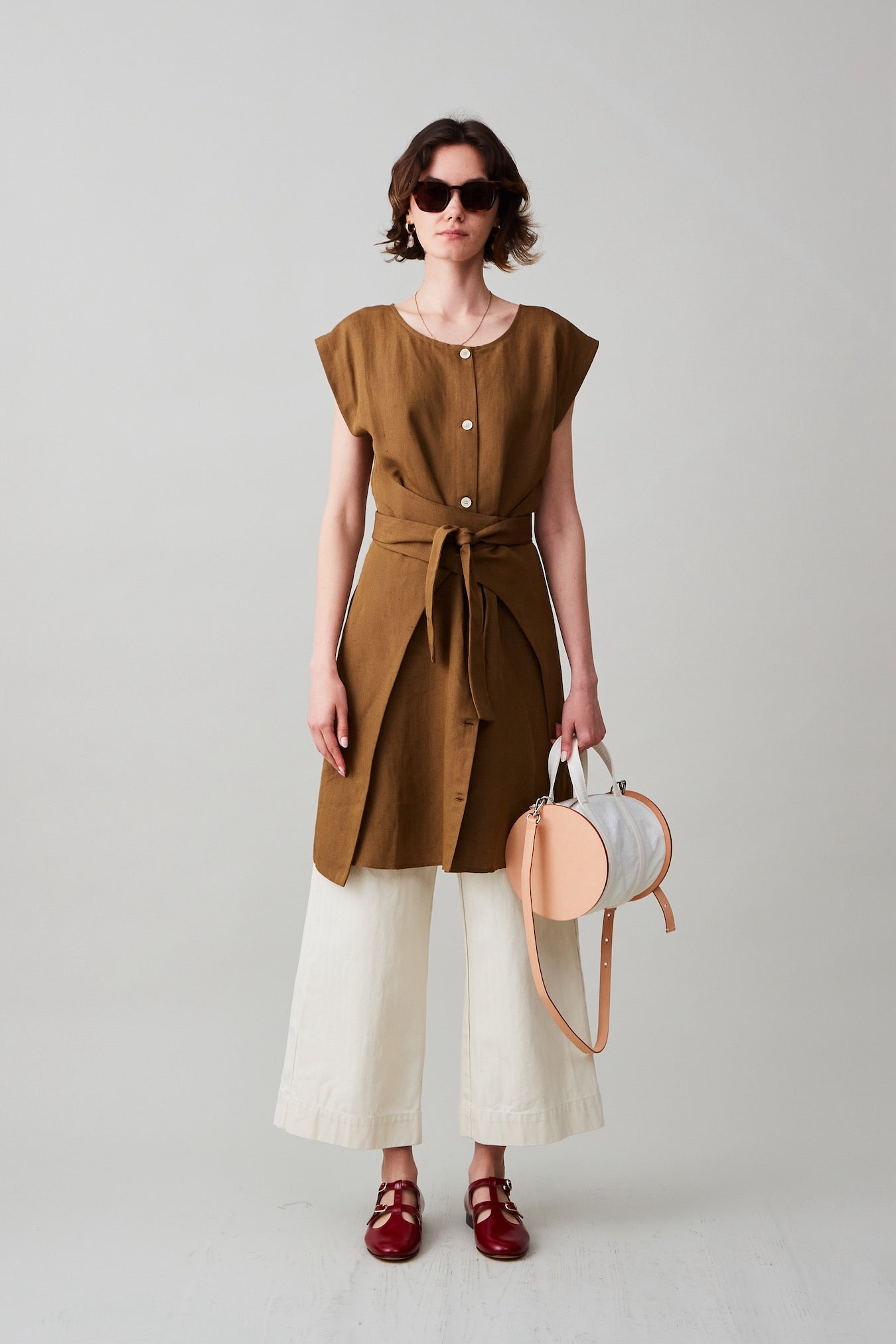 Harper Dress - Brown Linen