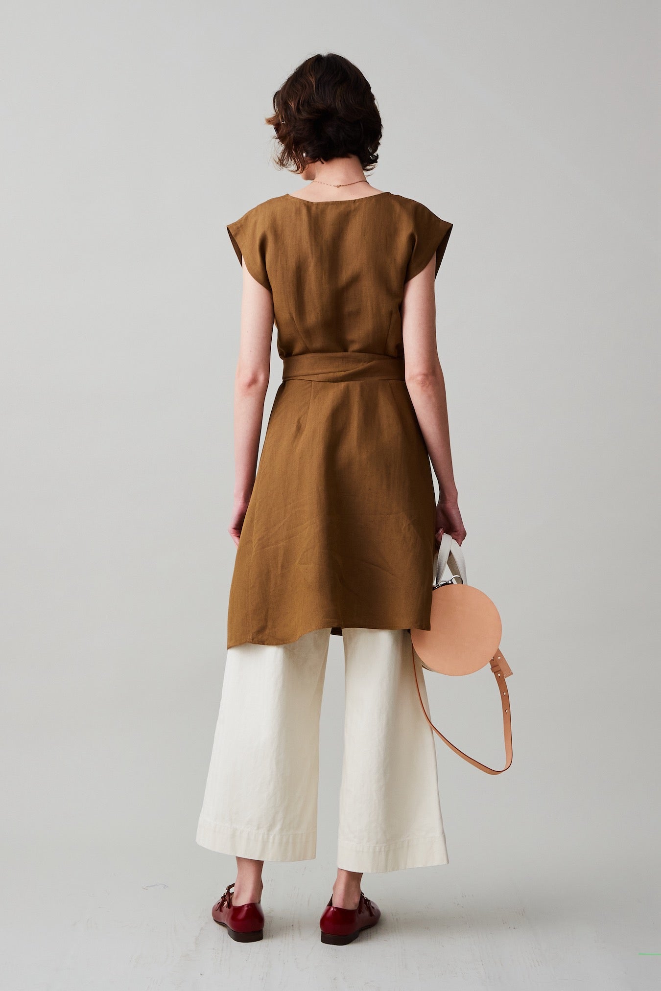 Harper Dress - Brown Linen