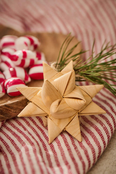 Hanging Star - Braided Wood Chip Ornament