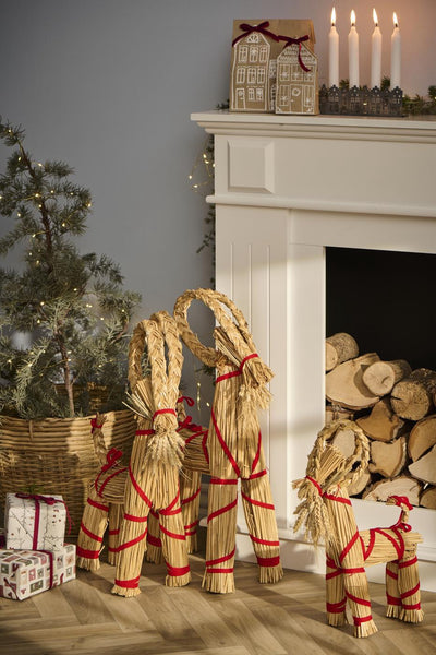 Straw Christmas Goat with Beard - Two Sizes