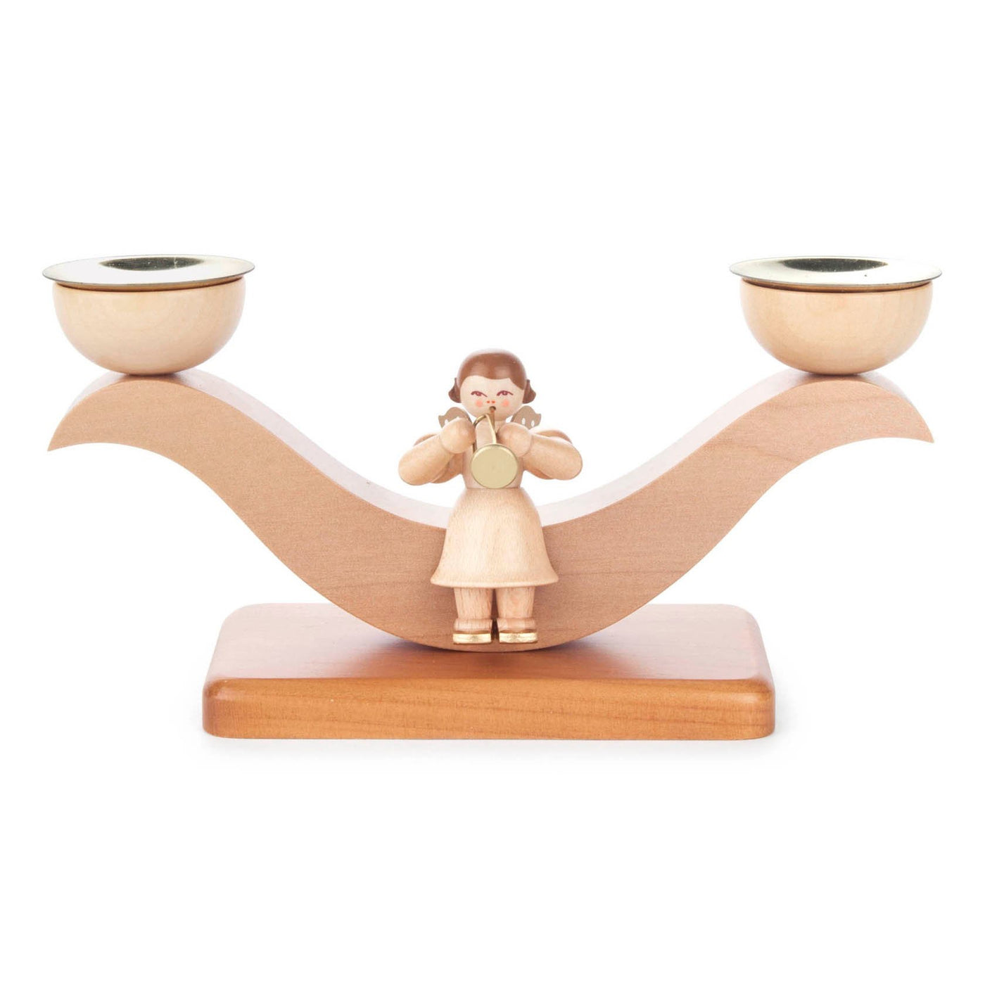 Wooden Candle Holder with Angel