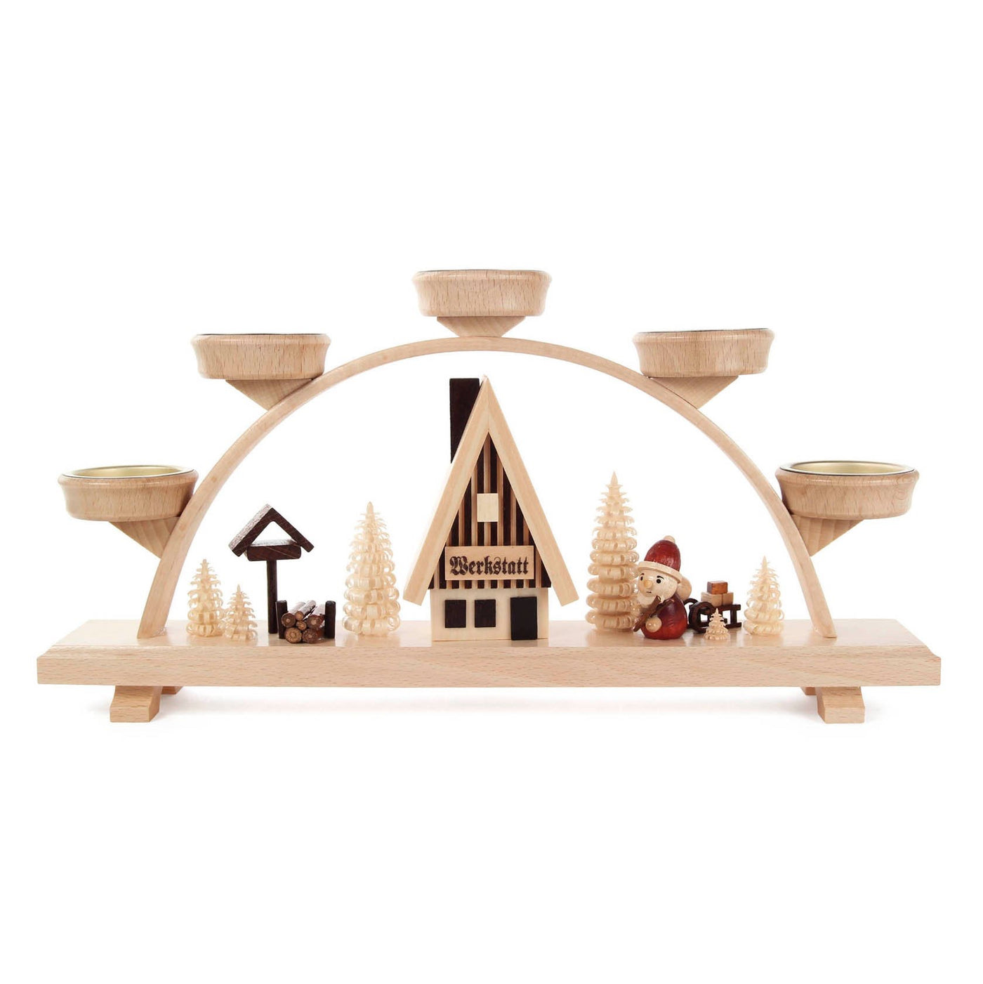 Wooden Candle Arc - Santa