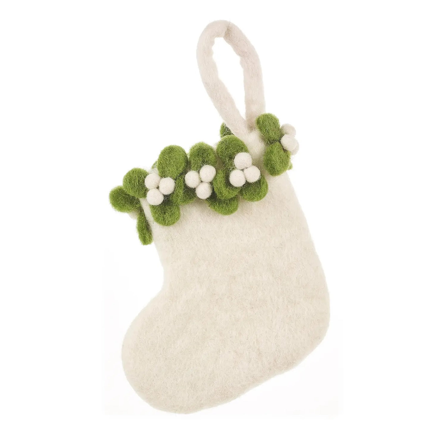 Handmade Mini Mistletoe Christmas Stocking