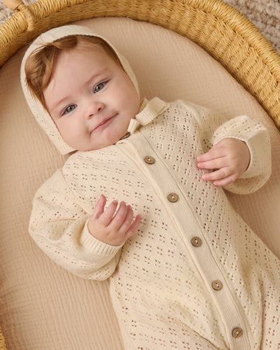 Long Sleeve Bubble Romper - Natural