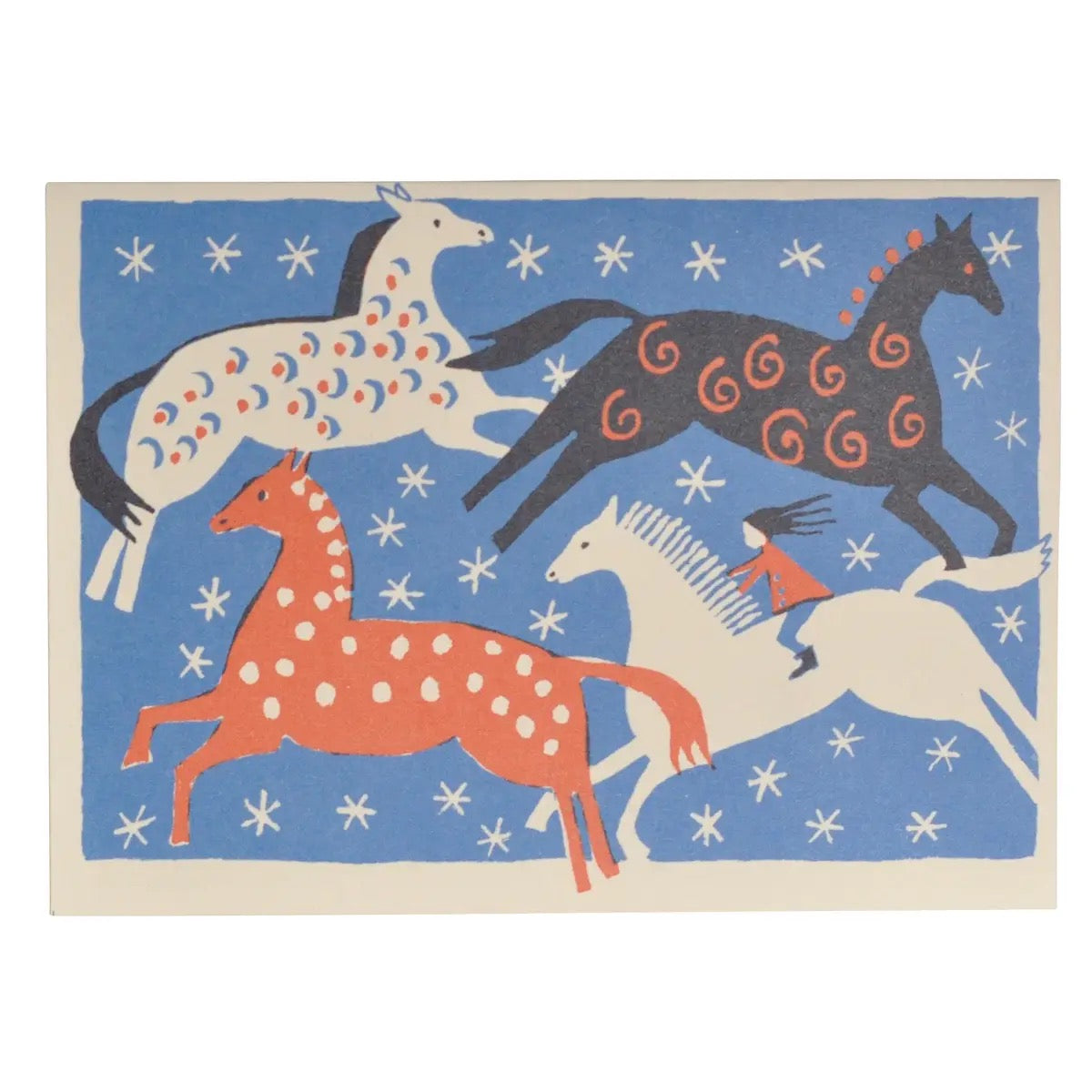 Greeting Card - Four Horses