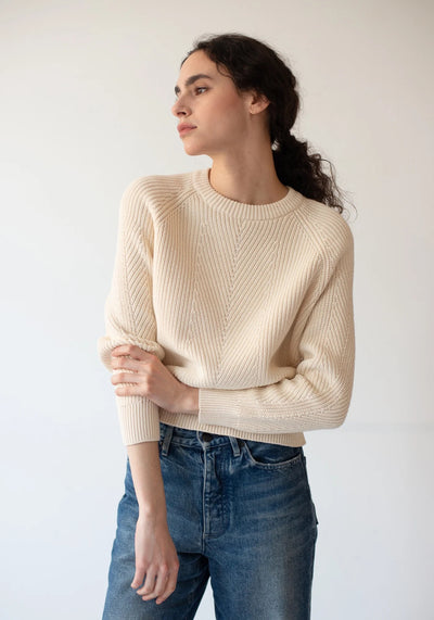 Chelsea Washed Cotton Sweater - Off White