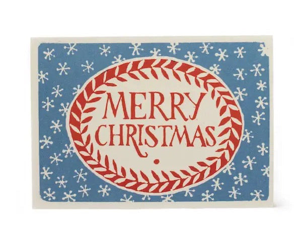 Greeting Card - Merry Christmas Red + Blue