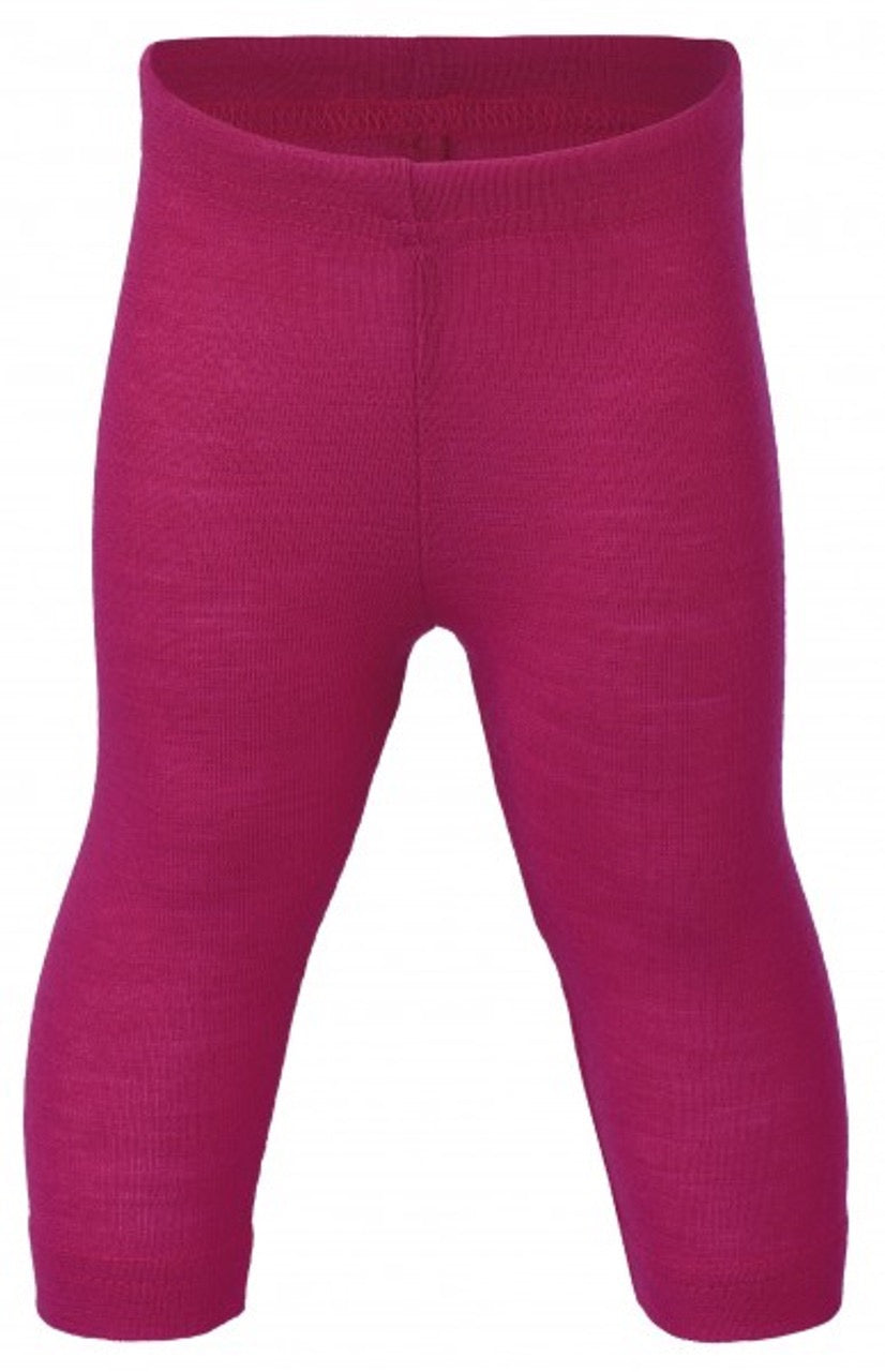 Baby Leggings Organic Merino Wool/Silk - Raspberry