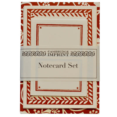 Set of Notecards + Envelopes - Ivy Stripe Russet