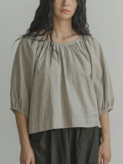 Simone Top - Moss Check