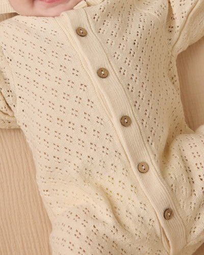 Long Sleeve Bubble Romper - Natural