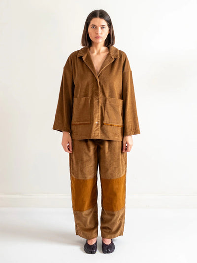 Caramel Velvet Corduroy Snap Front Work PJ Jacket