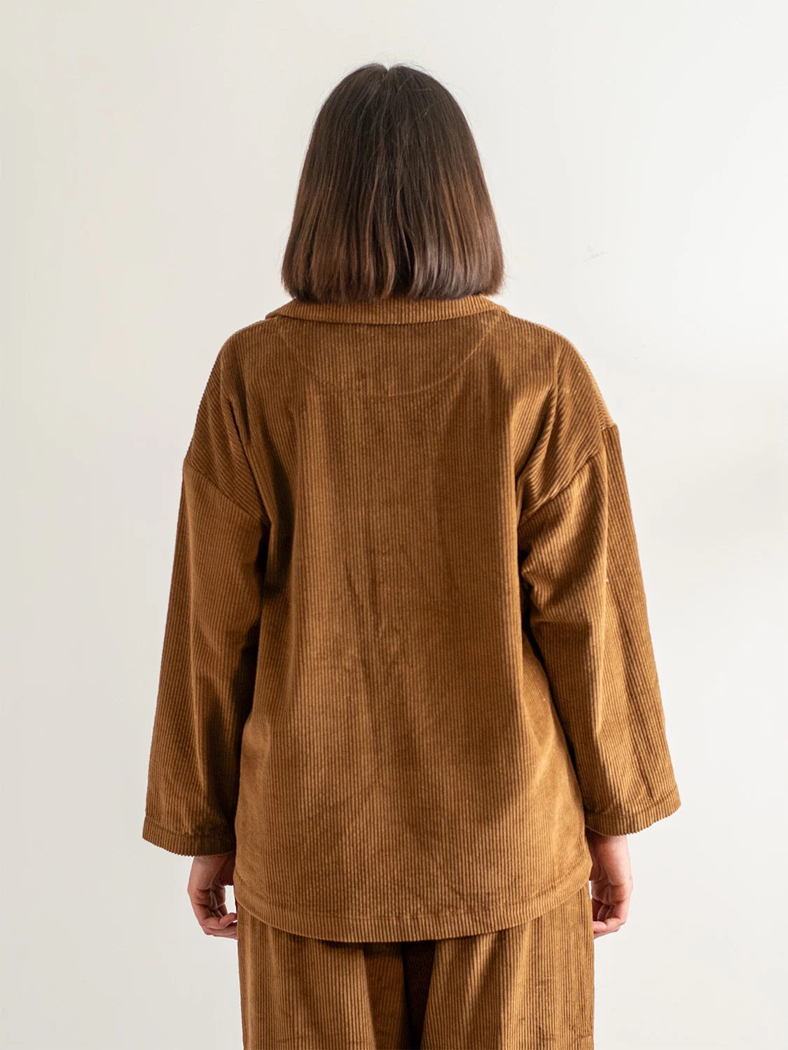 Caramel Velvet Corduroy Snap Front Work PJ Jacket