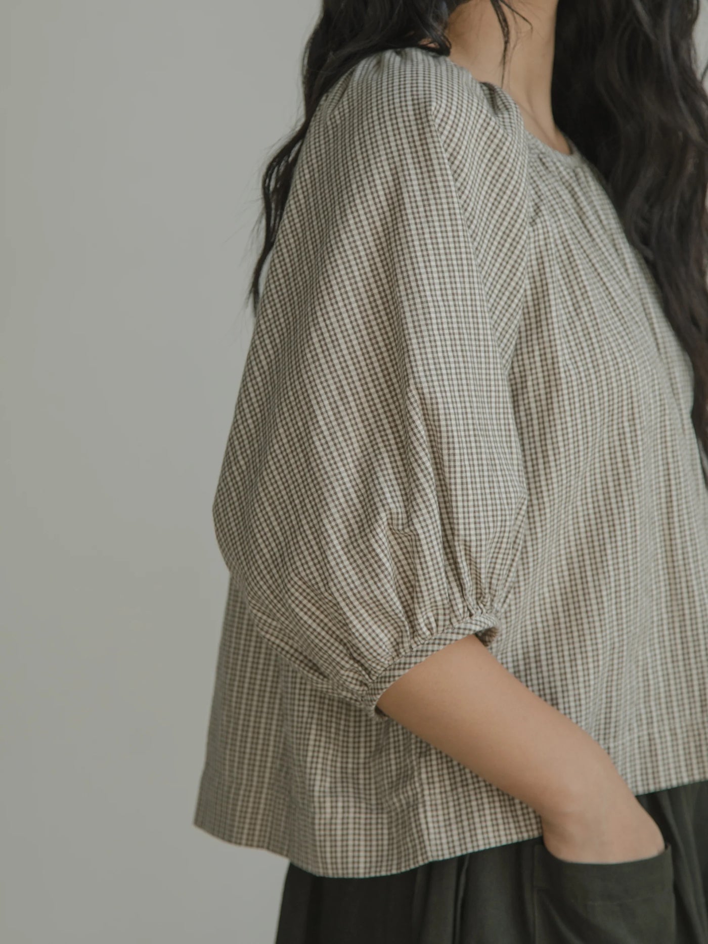 Simone Top - Moss Check