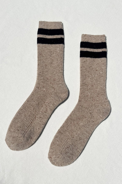 Snow Varsity Socks - Beige/Black