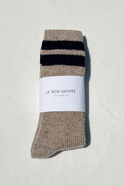 Snow Varsity Socks - Beige/Black