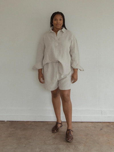 Lee Shirt in Linen - Oatmeal