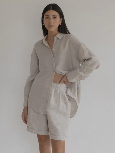 Lee Shirt in Linen - Oatmeal
