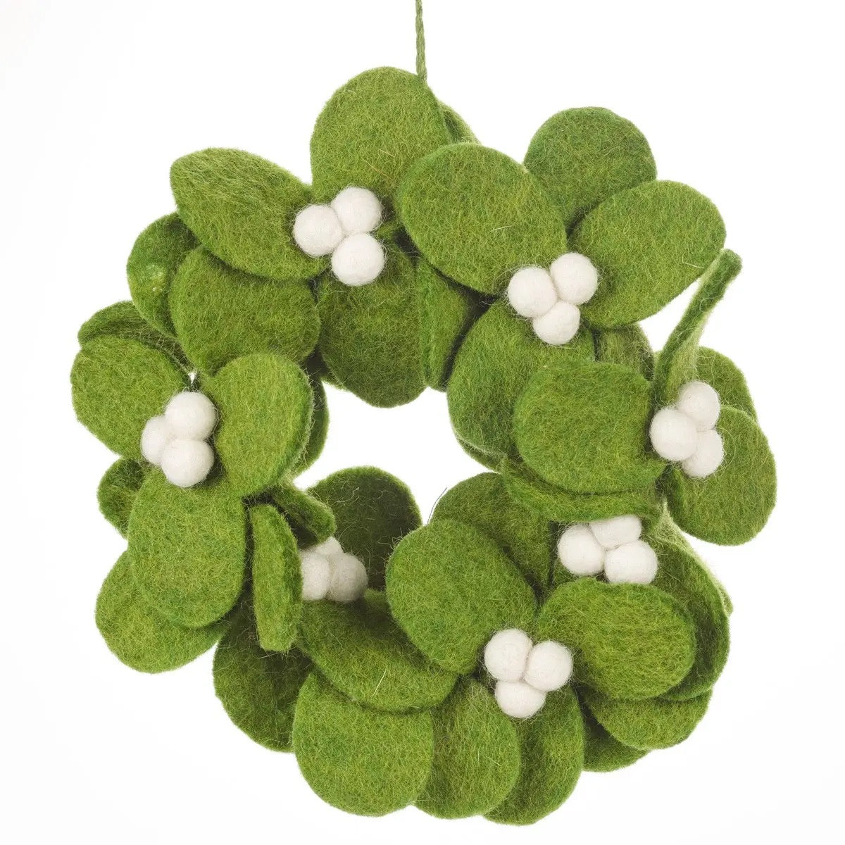 Handmade Felt Mistletoe Mini Wreath