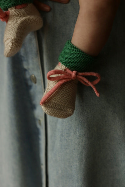 Booties - Cream/Grass