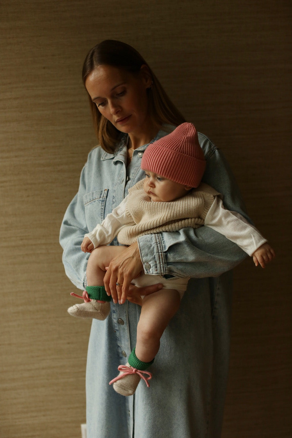 Booties - Cream/Grass