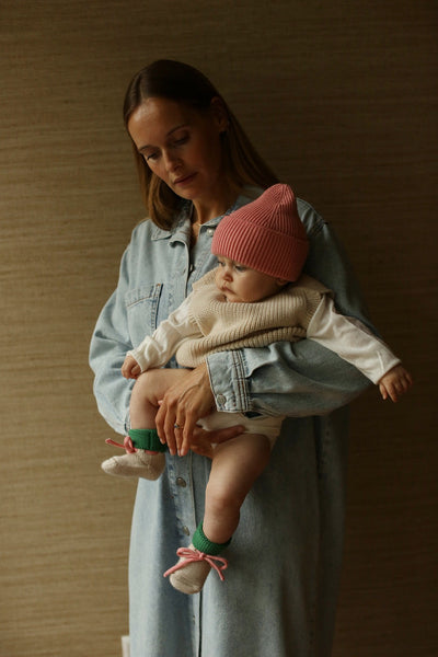 Booties - Cream/Grass