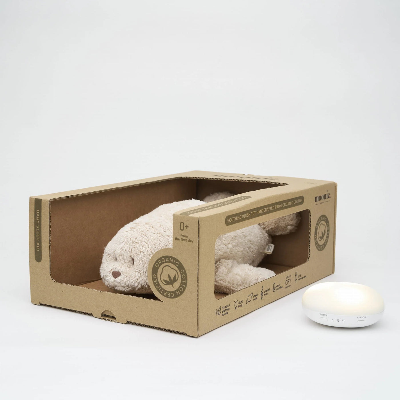 Moonie Organic Humming Seal With Lamp - Sand
