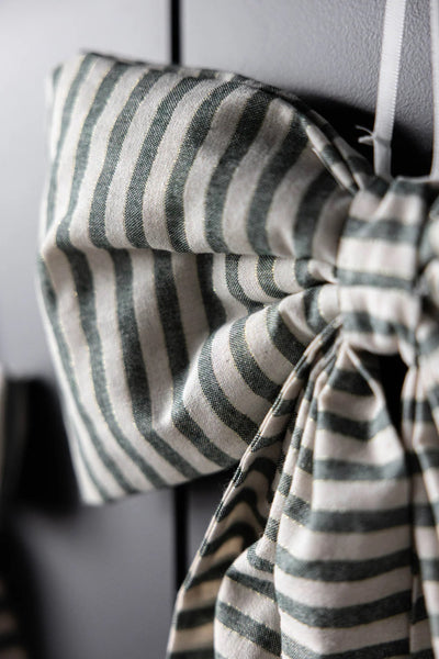 Large Striped Green and Gold Bow