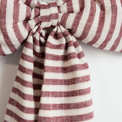 Large Striped Cranberry Red Bow