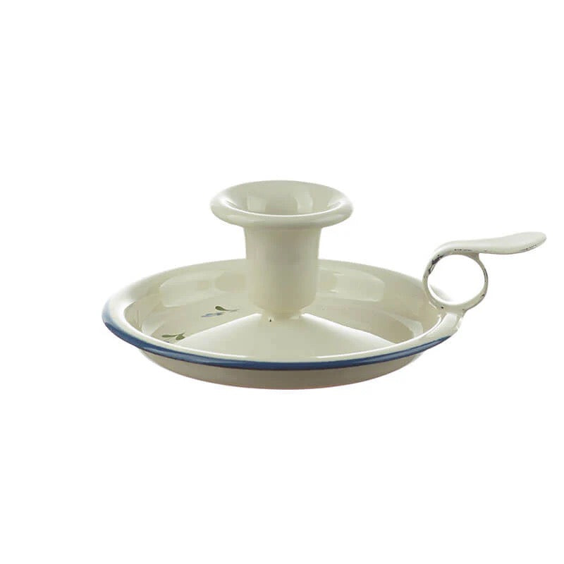 Floral Enamel Candlestick