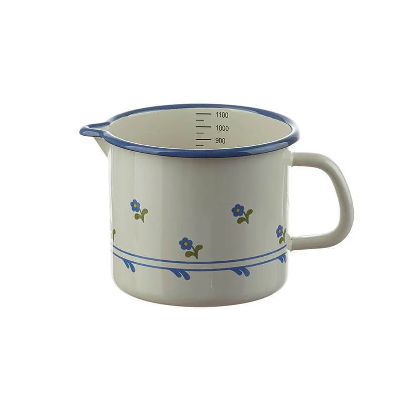 Floral Enamel Milk Pot