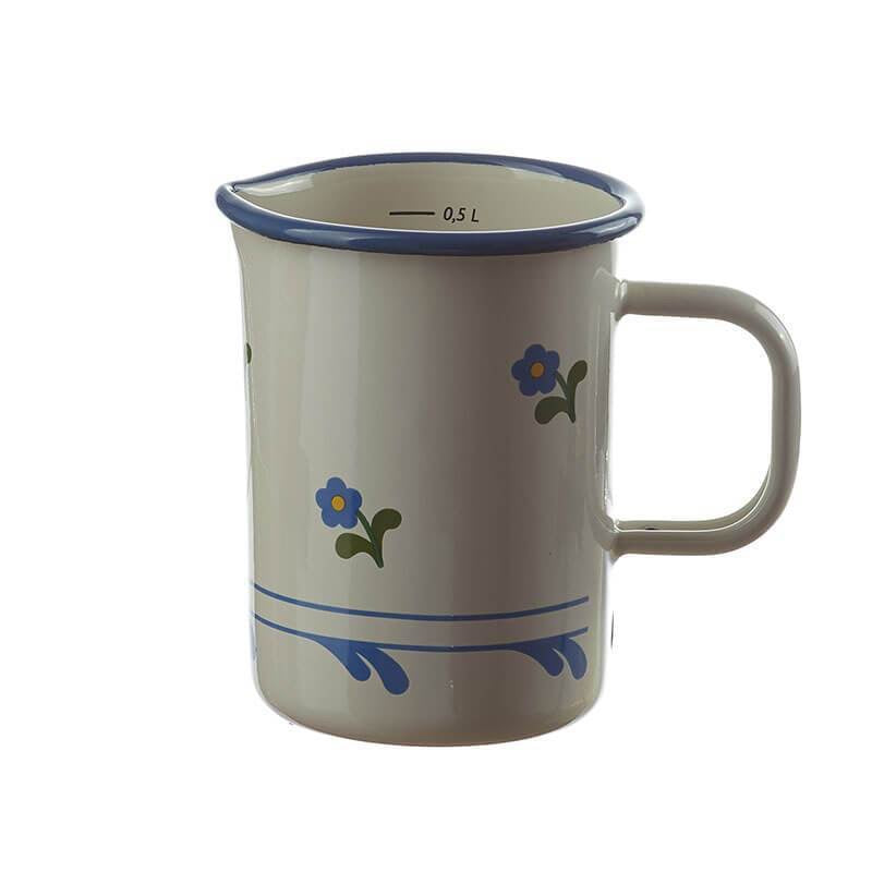 Floral Enamel Measuring Cup