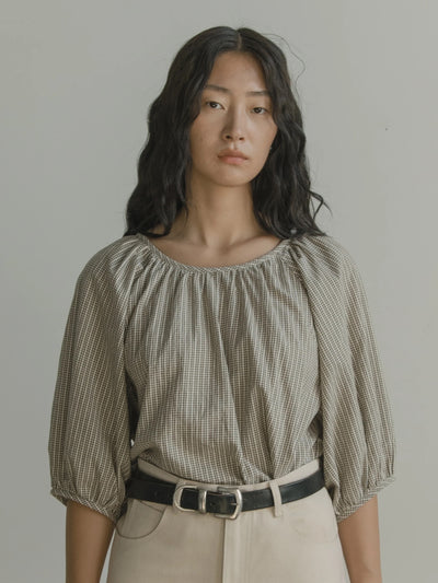 Simone Top - Moss Check