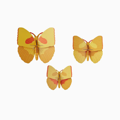 Yellow Butterflies - Set of Three