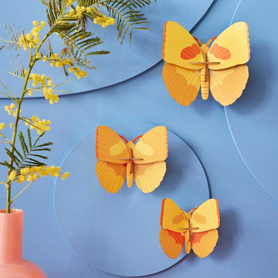 Yellow Butterflies - Set of Three