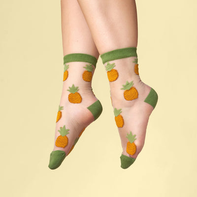 Sheer Pineapple Socks