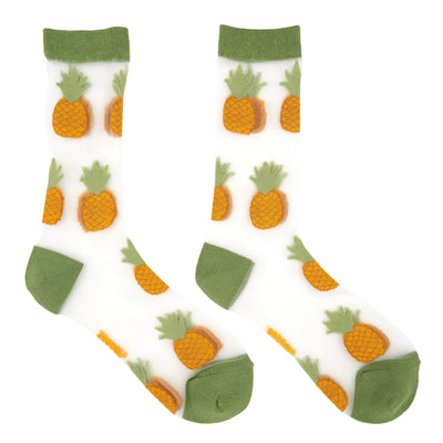 Sheer Pineapple Socks