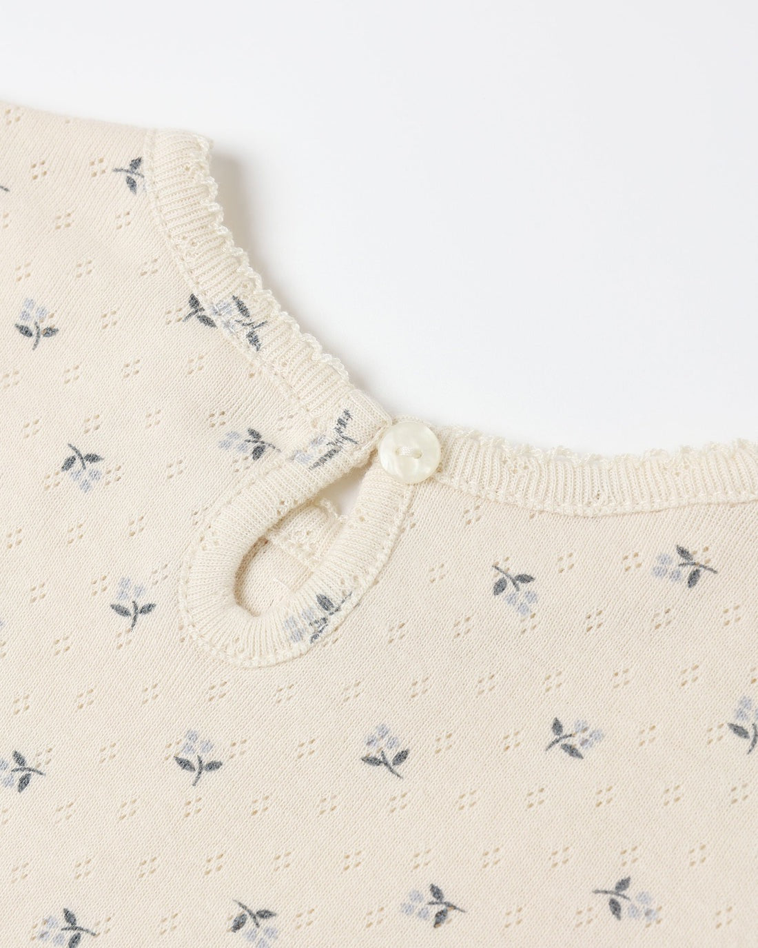 Pointelle Long Sleeve Tee + Legging - Blue Ditsy