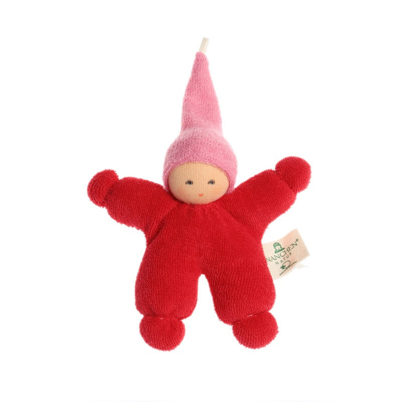 Organic Terry Baby Rattle - Red Gnome