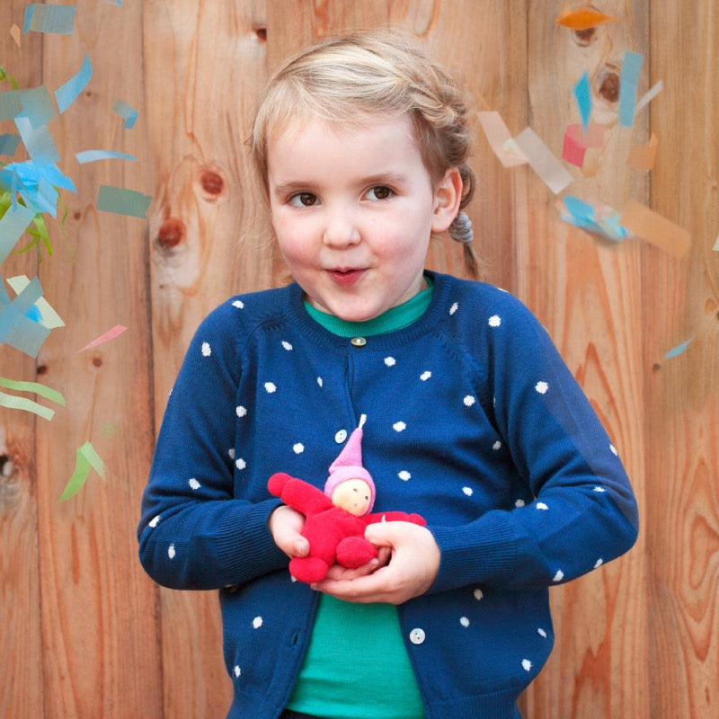Organic Terry Baby Rattle - Red Gnome