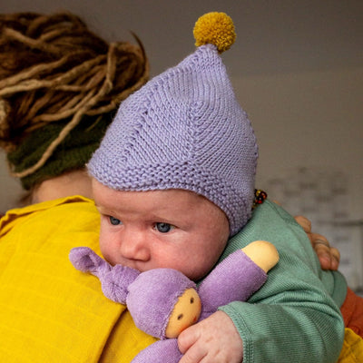Organic Terry Pimpel Baby Rattle - Lilac