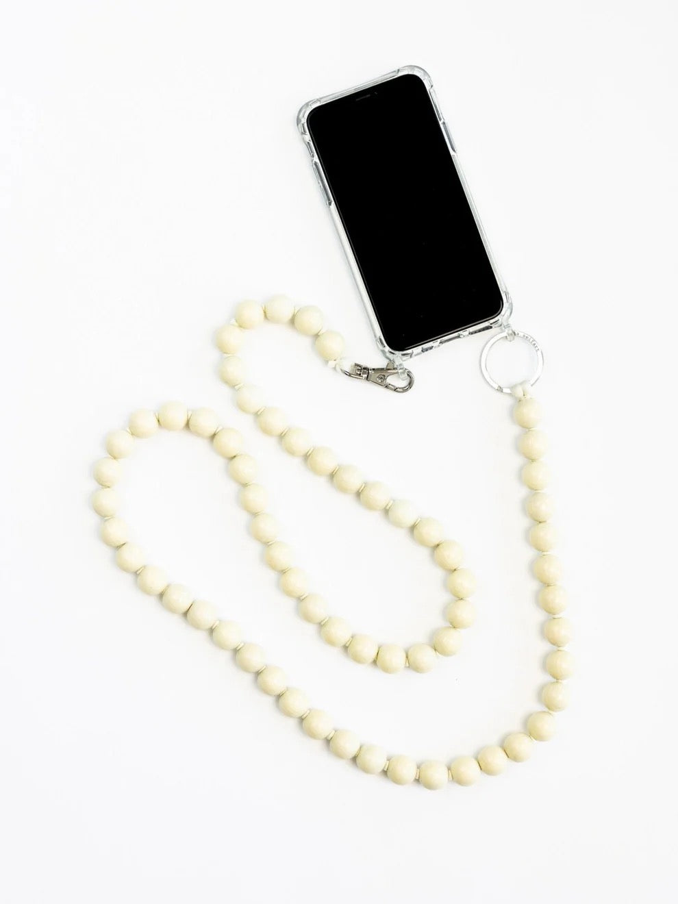 Big Perlen Handykette Phone Necklace - Opal