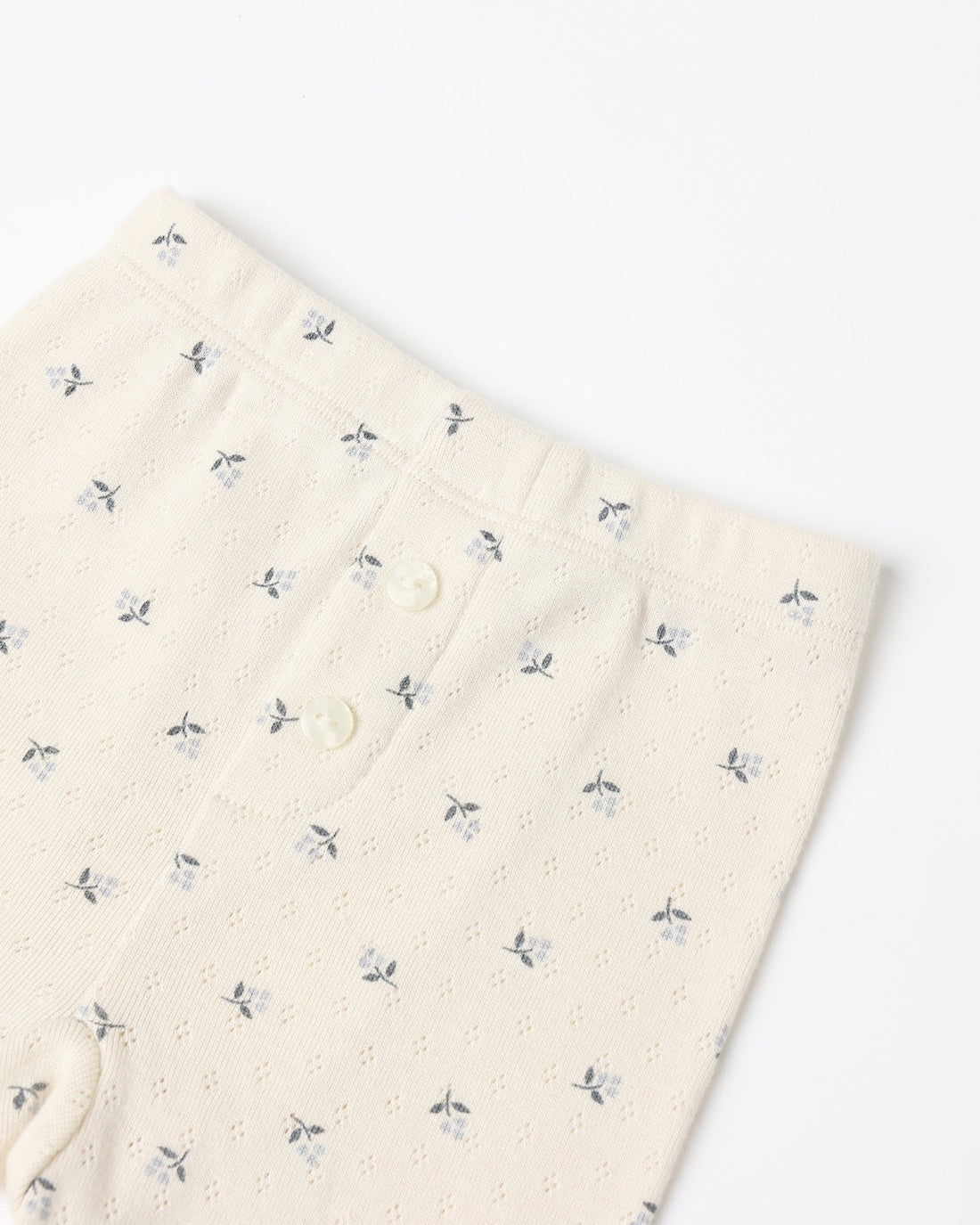 Pointelle Long Sleeve Tee + Legging - Blue Ditsy