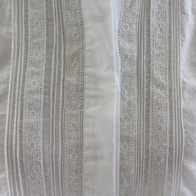 Florence White Long Sleeved Cotton Nightdress with Lace Trim Collar