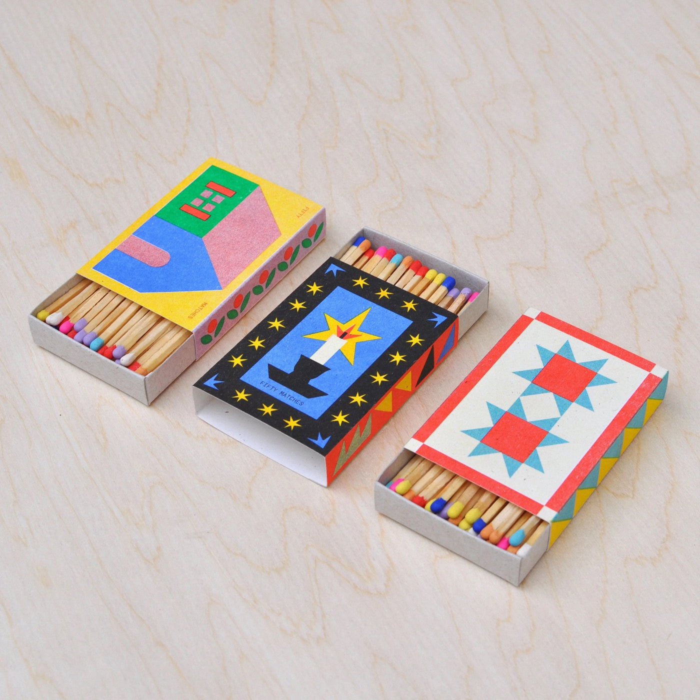 Quilt Risograph Printed Matchbox