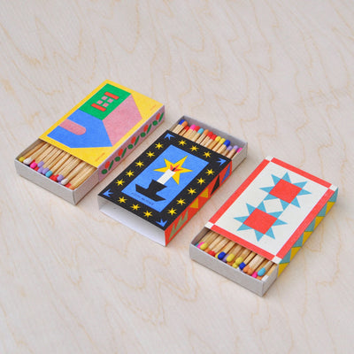Quilt Risograph Printed Matchbox